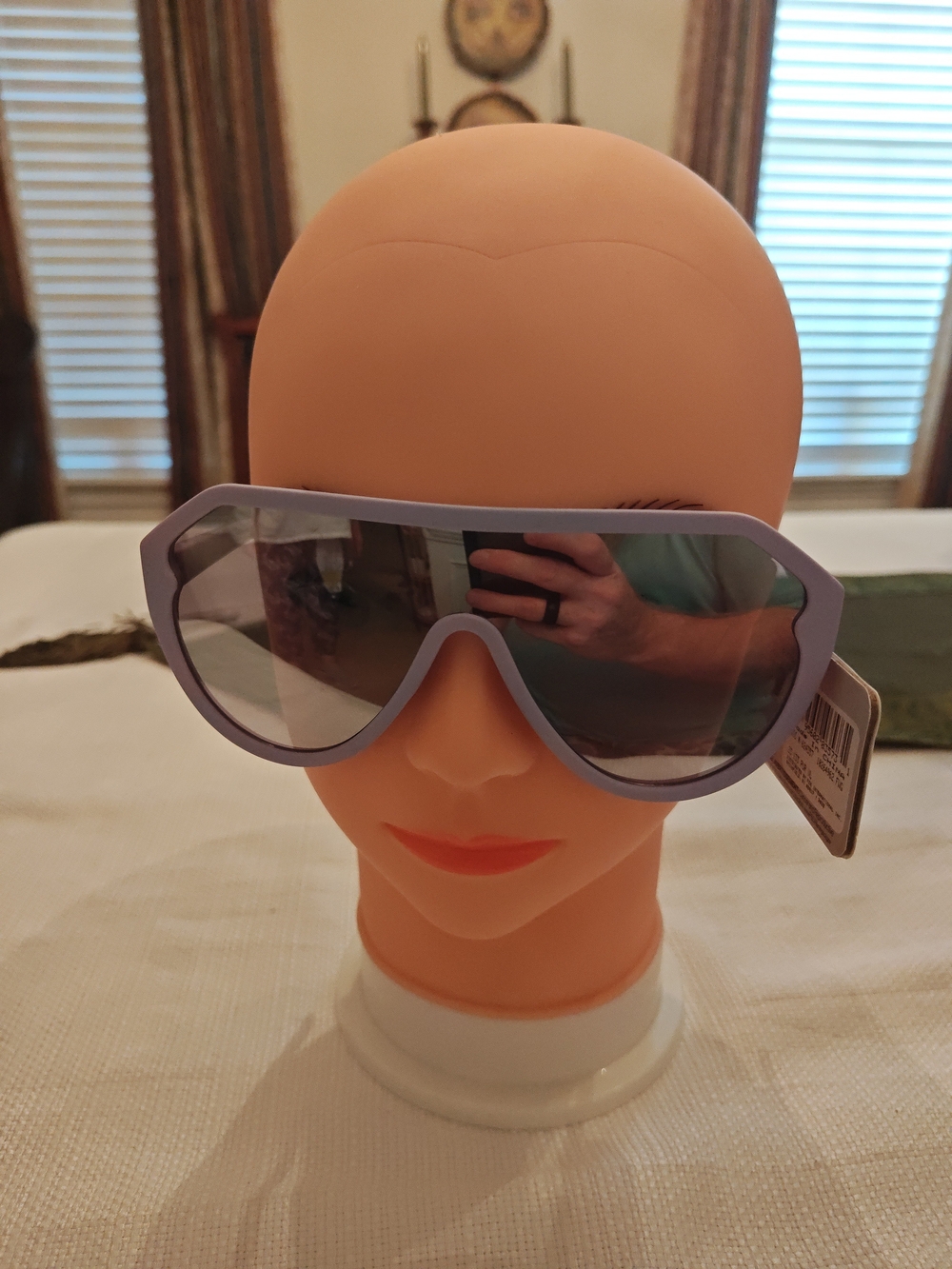 west loop Lavender Oversized Shield Sunglasses